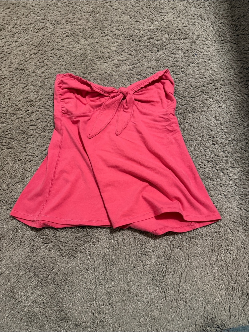 Hollister Hot Pink Strapless Tie-Front Flared Tube Top